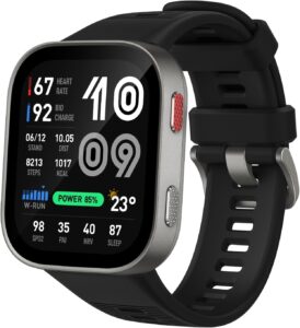Smartwatch Amazfit Bip Max preto com tela AMOLED de 2,07 polegadas