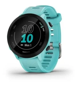 Relógio Garmin Forerunner 55 azul-turquesa com monitor cardíaco